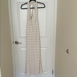 Commense Cream and Black Backless Maxi Dress